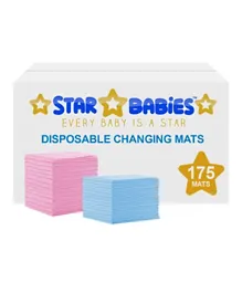 Star Babies Disposable Changing Mats Pack of 175 - Blue/Yellow