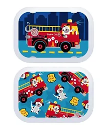 Yubo Face Plate Fire Truck With Dog Set