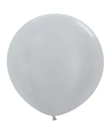 Sempertex Round Latex Balloons Satin Silver - 2 Pieces