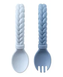 Itzy Ritzy Sweetie Looped Spoon And Fork Set - Blue