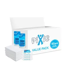 Pixie 60 Disposable Changing Mats with 108 Water Wipes & 120 Nappy Bags - Value Pack