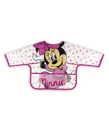 Disney Minnie Mouse Sleeved Apron Bibs, Machine Washable, 100% Water-Proof - Pack of 1