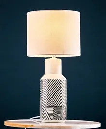 HomeBox Valerie Ceramic Uneven Lines Table Lamp