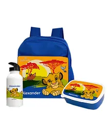 Essmak Disney Lion King Personalized Backpack Set Blue - 11 Inches