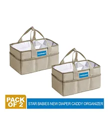 Star Babies Diaper Caddy Organizer Pack of 2 - Khaki