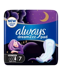 Always Dreamzz Clean & Dry Maxi Thick Night Sanitary Pads With Wings  - 7 Pieces