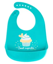 Canpol Babies Sweet Cupcake Silicon Bib With Pocket - Blue