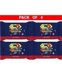 Superman Wet Wipes Pack of 4 - 10 Pieces each