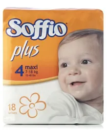 Soffio Plus Soft Hug Parmon Diapers Maxi Size 4 - 18 Pieces
