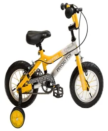 Little Angel Discovery Kids Bicycle Yellow Grey - 12 Inches