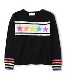 The Children's Place Stars Sequins Embellished Sweater - Black