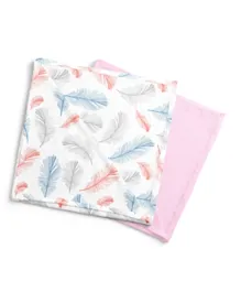 Moon Organic Muslin Feather Print Swaddles - Pack of 2