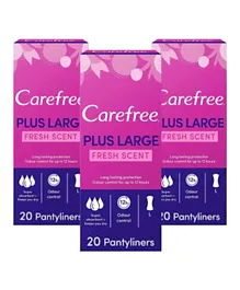 Carefree Maxi Fresh Free New Pack of 3 - 20 Pads each
