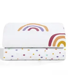 SnuzPod Light Breathable and 100% Soft Jersey Cotton Crib Fitted Sheets Pack of 2  - Rainbow