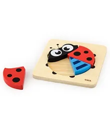 Viga Wooden Handy Block Puzzle Ladybird - 5 Pieces