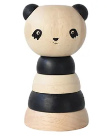 Wee Gallery Wood Stacker Toy Panda Black And Cream - 5 Pieces