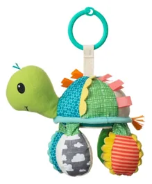 Infantino Go Gaga Turtle Mirror Pal, Mirrored Belly, Two Textured Sensory Ball Feet, Easy To Link To Strollers, 0 Months+, 19 x 10 x 28 cm - Multicolor