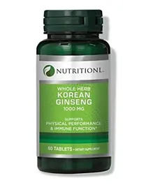 Nutritionl Korean Ginseng 1000Mg - 60 Tablets