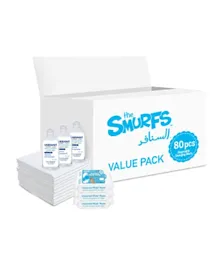 Smurfs Disposable Changing Mats Water Wipes and Vibrant Sanitizers - Value Pack