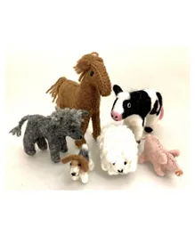 Papoose Country Animal Set 6 Pieces - Multicolor