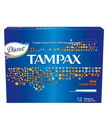Tampax Cardboard Applicator + Super Plus Absorbency Tampons - Pack of 13
