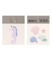 Meri Meri Seahorse & Shell Small Tattoos Pack of 2 - Multicolor