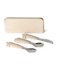 Citron 2023 Silicone Cutlery Set With Pouch - Beige