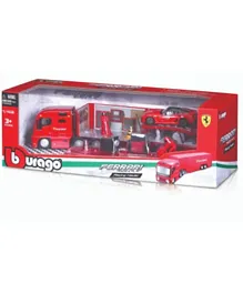 Bburago Die Cast Ferrari Race & Play Racing Hauler 1:43 Scale - Red