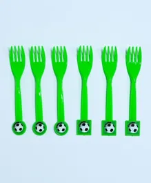 Italo Fancy Party Fork Kids Party Decorations Football Theme - Pack of 6