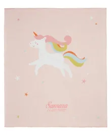 Little IA Unicorn Knit Blanket - Pink