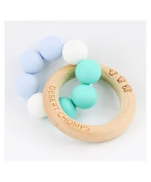 Desert Chomps Bubble Gum Silicone & Wooden Teether - Peppermint Ice