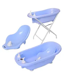 Lorelli Classic Bath Tub With Plug + Thermometer + Bath Pad - Blue