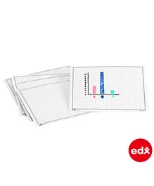 EDX Education Plastic Dry Erase Boards Centimeters Grid and Blank - 30 Pieces