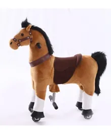 TobysToy Gidygo Ride-on Cycle Kids Operated Pony Riding Horse - Light Brown