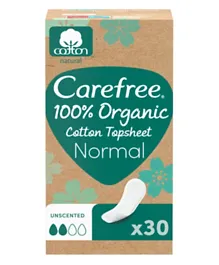 Carefree Organic Cotton Normal Topsheet - 30 Pieces