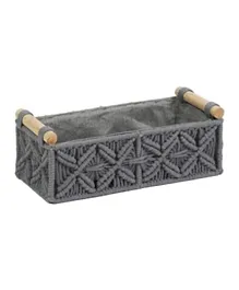 Homesmiths Small Cotton Rope Basket With Handle - Grey