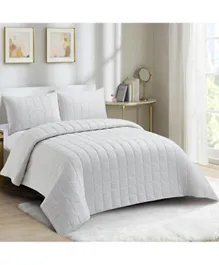 HomeBox Knitnook Cotton Jersey 3 Piece King Summer Quilt Comforter Set