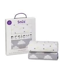 Snuz SnuzPod Moses Carry Cot Fitted Sheets Cloud Nine - Pack of 2