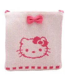 Hello Kitty Ribbon Zip Closure Shoulder Bag Soft Woven - Pink