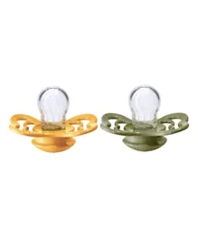 Bibs Baby Pacifier Supreme Silicone Size 1 Honey Bee and Olive - Pack of 2