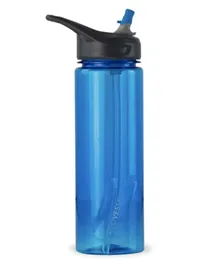 Ecovessel Wave  Tritan Plastic Bottle With Flip Straw Lid Hudson Blue - 709ml