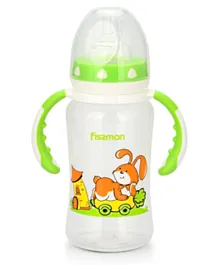 Fissman Wide Neck Feeding Bottle With Handles Green - 300mL