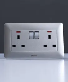 Danube Home Milano 13A Twin Socket With Switch & Led Indicator Sl Ps