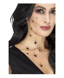 Smiffys Crawling Spider Tattoo Transfers With X2 Sheets - Black
