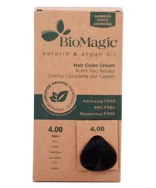 BIOMAGIC Hair Color Cream With Keratin & Argan Oil 4/00 Brown - 60mL