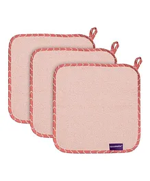 Clevamama Pack of 3 Bamboo Baby Washcloth Set - Pink