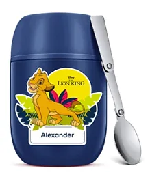 Essmak Disney Lion King Personalized Food Thermos with Spoon Blue - 475mL