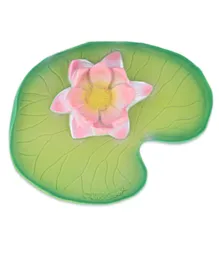 Oli & Carol Water Lily Bath Toy - Eco-Friendly, Safe for Teething, 12M+, Green Floatie for Sensory Play 12x22x2.8cm