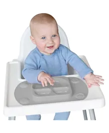 EasyTots Silicone Portable Baby Divided Suction Tray - Grey