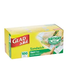 Glad Zipper Food Storage Sandwich Bags - 100 Bags